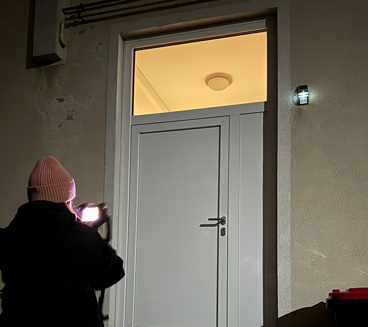 Energy consulting and thermography at dawn in winter